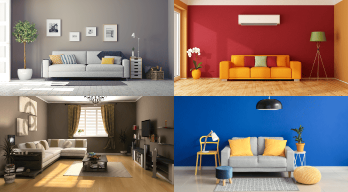 Two Colour Combination for Living Room Walls: Modern Dual Designs-saigonsouth.com.vn