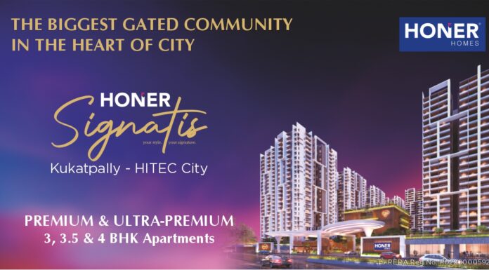 Embark on a Journey of Rarity with Honer Signatis: Where Elegance Meets Comfort luxury gated community in hitech city
